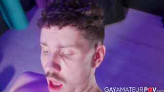 Horny hunk Zac Deluca pulled out his cock and stroked it hard in the locker room