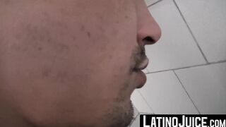 LatinoJuice.com - Tattooed latino Kendro stuffed his wet mouth with two massive cocks
