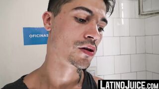 LatinoJuice.com - Tattooed latino Kendro stuffed his wet mouth with two massive cocks