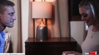 Blonde pornstar Amber Moore offer stud a student fantasy