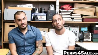 Perps4Sale.com - Handsome muscle guard dominates two inked criminals
