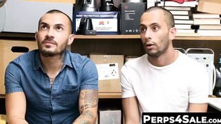 Perps4Sale.com - Handsome muscle guard dominates two inked criminals