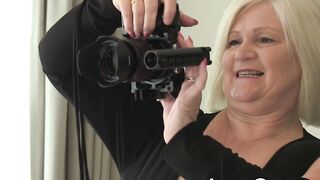 Busty lesbian GILF Lacey Starr seduces blonde babe into sex