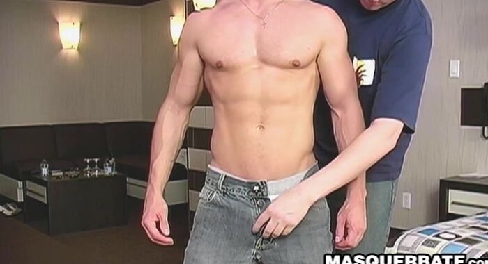Masked muscular stud sucked by another masked homosexual