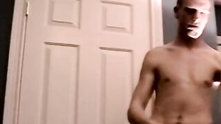 Horny amateur jerks off his hard cock with fleshlight solo