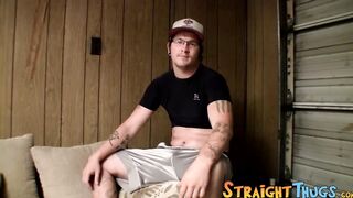 Lex Lane unloads his massive meat on his buddy before his buddy creams out too