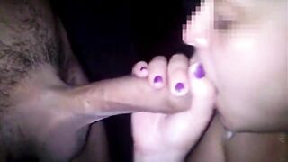 blows and eats huge penis and plays with cum asta