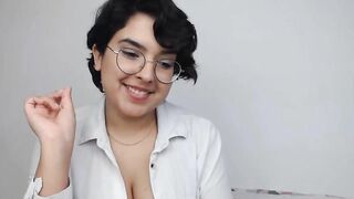 Skinny British Maya having orgasms as guys view and admire