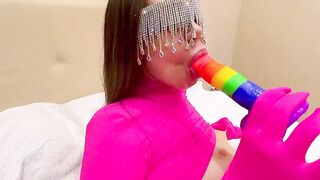 Crypto bimbo performance her holes into the future