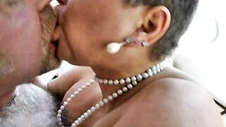 Capture of a strong penis with a pearl necklace and