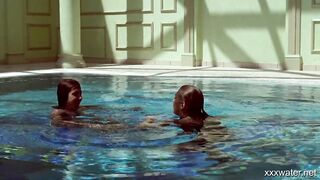 Swimming pool underwater hot babes Irina and Olla