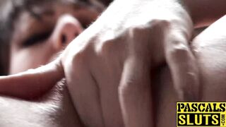 Hardcore British babe riding rough cock for cum in mouth