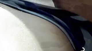 Blonde twink revealed his cock while blowing smoke