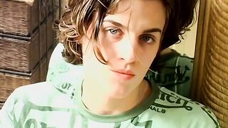 Hot chainsmoker Ayden James rubbed his smooth butthole and stroked his cock in the tu