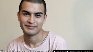 Before POV a gay Latino blows dick with his back and face exposed