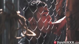Submissive Japanese jock Yoshi Kawasaki endures rough anal from Yusaku Kaga