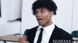Ebony dudes Adrian Hart and Tony Genius set the books aside to fuck one another