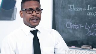 Ebony dudes Adrian Hart and Tony Genius set the books aside to fuck one another