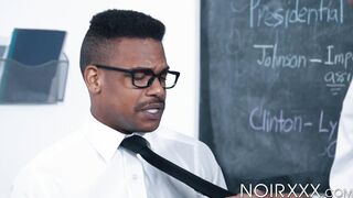 Ebony dudes Adrian Hart and Tony Genius set the books aside to fuck one another