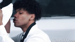 Ebony dudes Adrian Hart and Tony Genius set the books aside to fuck one another