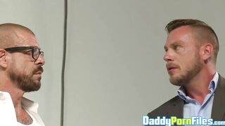 Hunk Brett Cox joins in a steamy wild threesome with the hot daddies