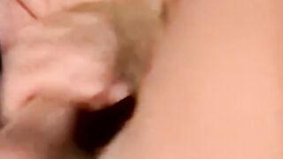 Amateur jerks off while mature man helps him cum with tongue