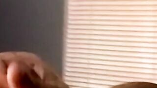 Amateur jerks off while mature man helps him cum with tongue