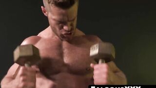 FalconsXXX.com - Landon Conrad mounts Adam from above for a raw flip-fuck