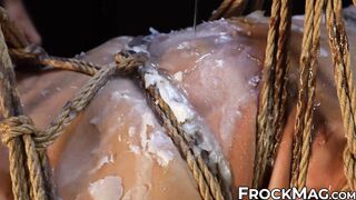 ToolBoi had his legs and hips held up while covered with wax