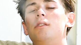 Smoking cig and a gentle cock massage by stunning Shane Allen