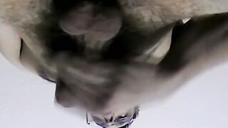Nerdy amateur with glasses strips to jerk off until he cums