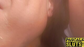 Bound babe Lucy Love milked before domination fucking
