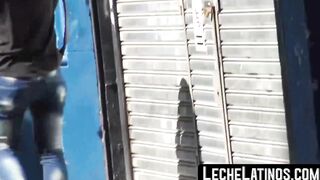 LecheLatinos.com - Wild pickup sex leads to a barebacked Latino's intense fuck and fa
