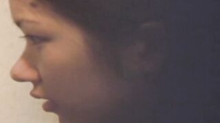 Japanese chick fingers herself on voyeur recording in room
