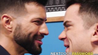 Muscular Dakota Payne gave Jock Casey Everett a kinky footjob before ramming him in b