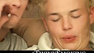 Young Shane Allen spreads asshole for an erotic double penetration
