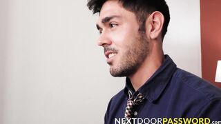 Hulky Nico Coopa  invited hunk Ryder Owens for sleazy motel sex and some dick slurpin