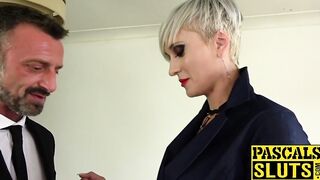 Submissive British cougar endures very rough sex session