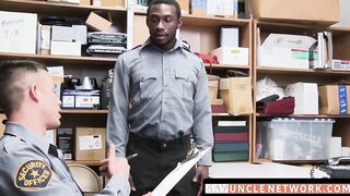 SayUncleNetwork.com - Ebony security guard punished with bareback by hung superior