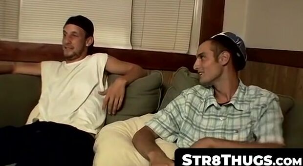 Str8Thugs.com - Straight thugs get off and shoot cum loads from their balls in group