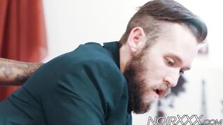 Tattooed black stud Marquee DAngelo fucks his white lover