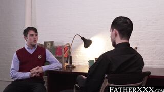 FatherXXX.com - Catholic twink tempted by priest's vow of celibacy, ends in raw churc