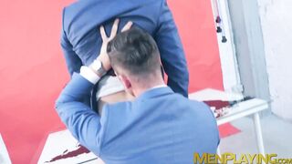 Cock addicted stallion Damon Heart gets a rough throatfuck