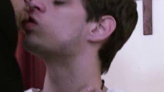 Attractive gay studs waste no time ass fucking wildly