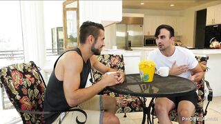3 Way with cocks flying around