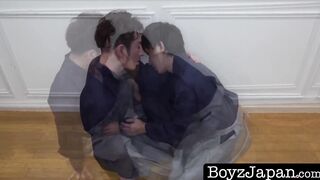 Japanese twinks doggystyle furrowing after messy oral sex