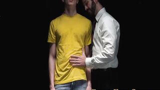 Hot Tyler Tanner shoots load while getting dildo fucked with suited Tucker Barrett