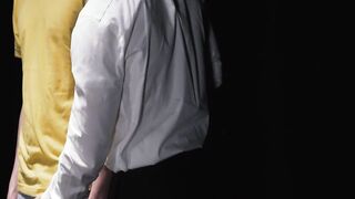 Hot Tyler Tanner shoots load while getting dildo fucked with suited Tucker Barrett