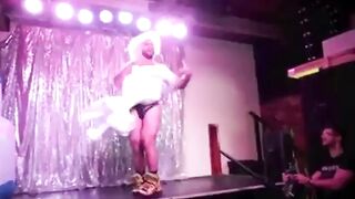 Muscular Bear Stripper with a Huge Cock