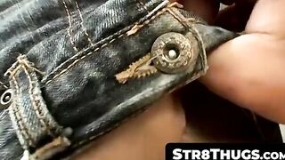 Str8Thugs.com - Hunky and horny straight thug stroking his juicy man tool in solo ses